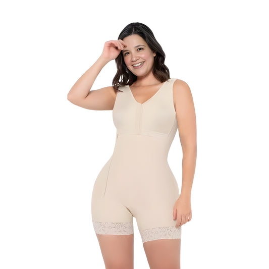 SHORT GIRDLE WITH BRA AND ZIPPER