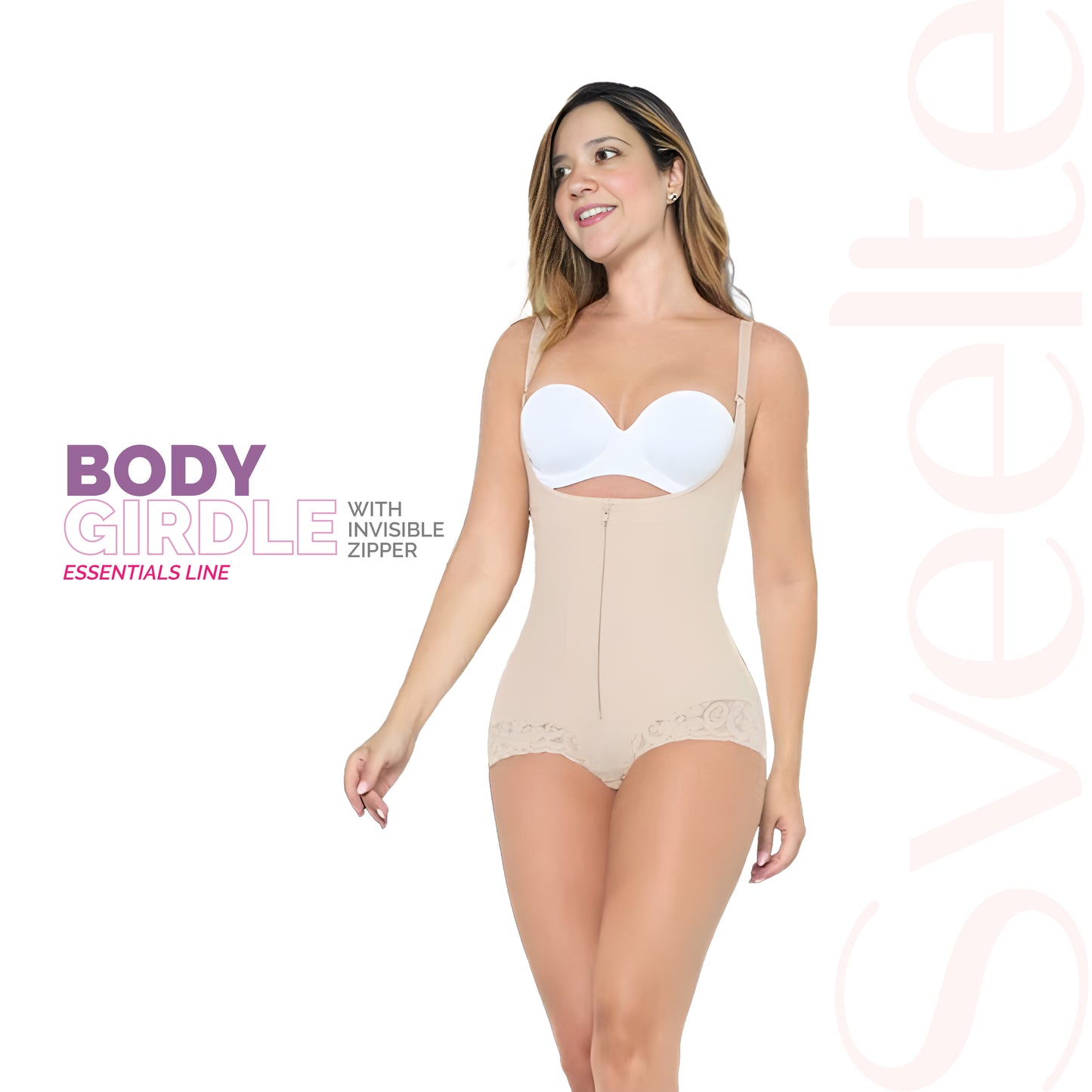 BODY GIRDLE WITH INVISIBLE ZIPPER