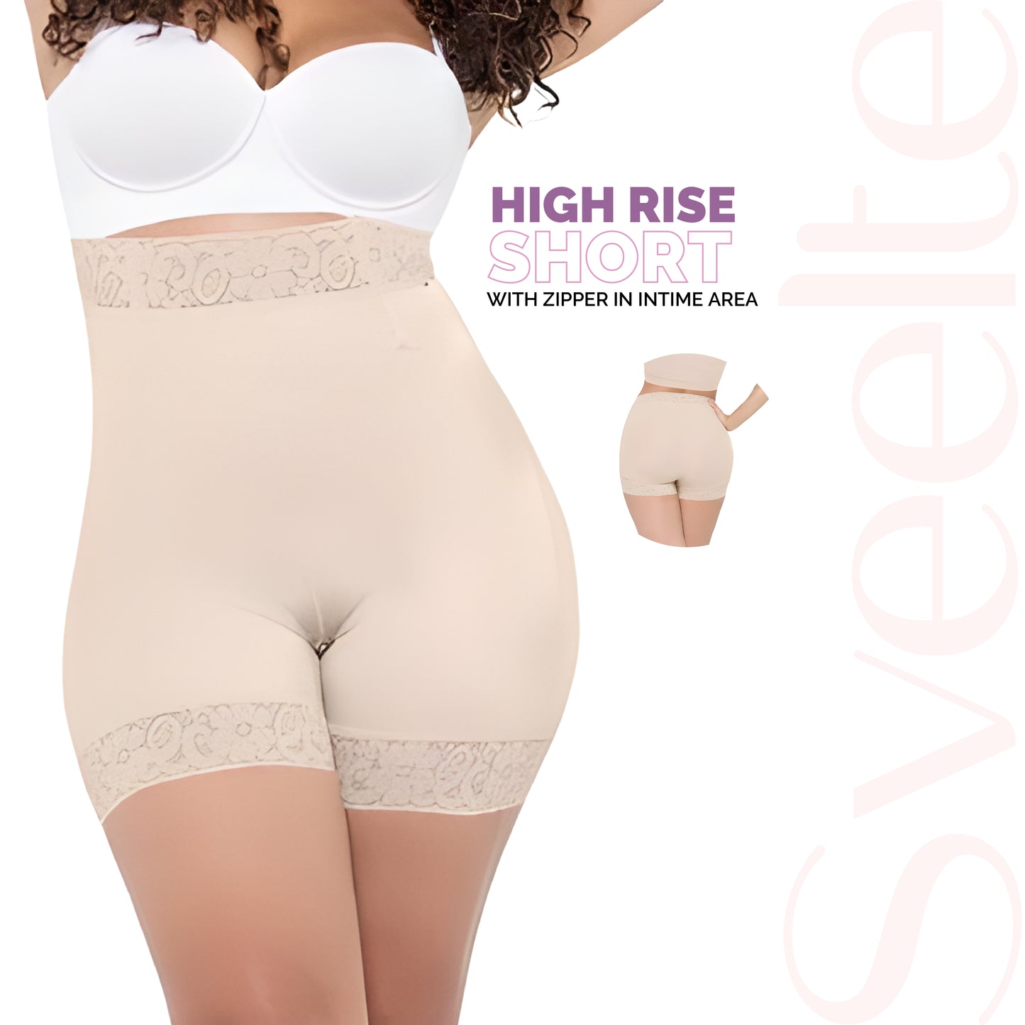 HIGH RISE SHORT WITH ZIPPER IN INTIME AREA