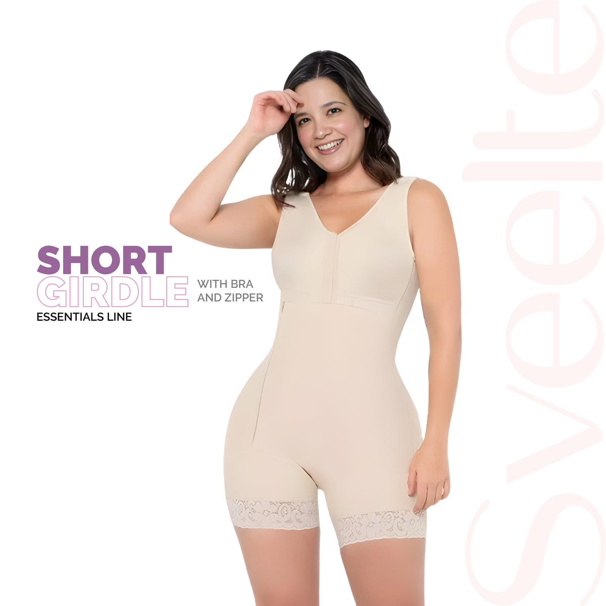 SHORT GIRDLE WITH BRA AND ZIPPER