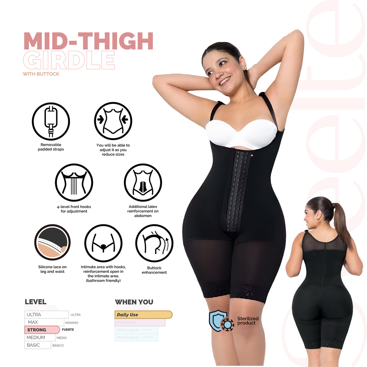 MID-THIGH GIRDLE WITH BUTTOCK ENHACEMENT