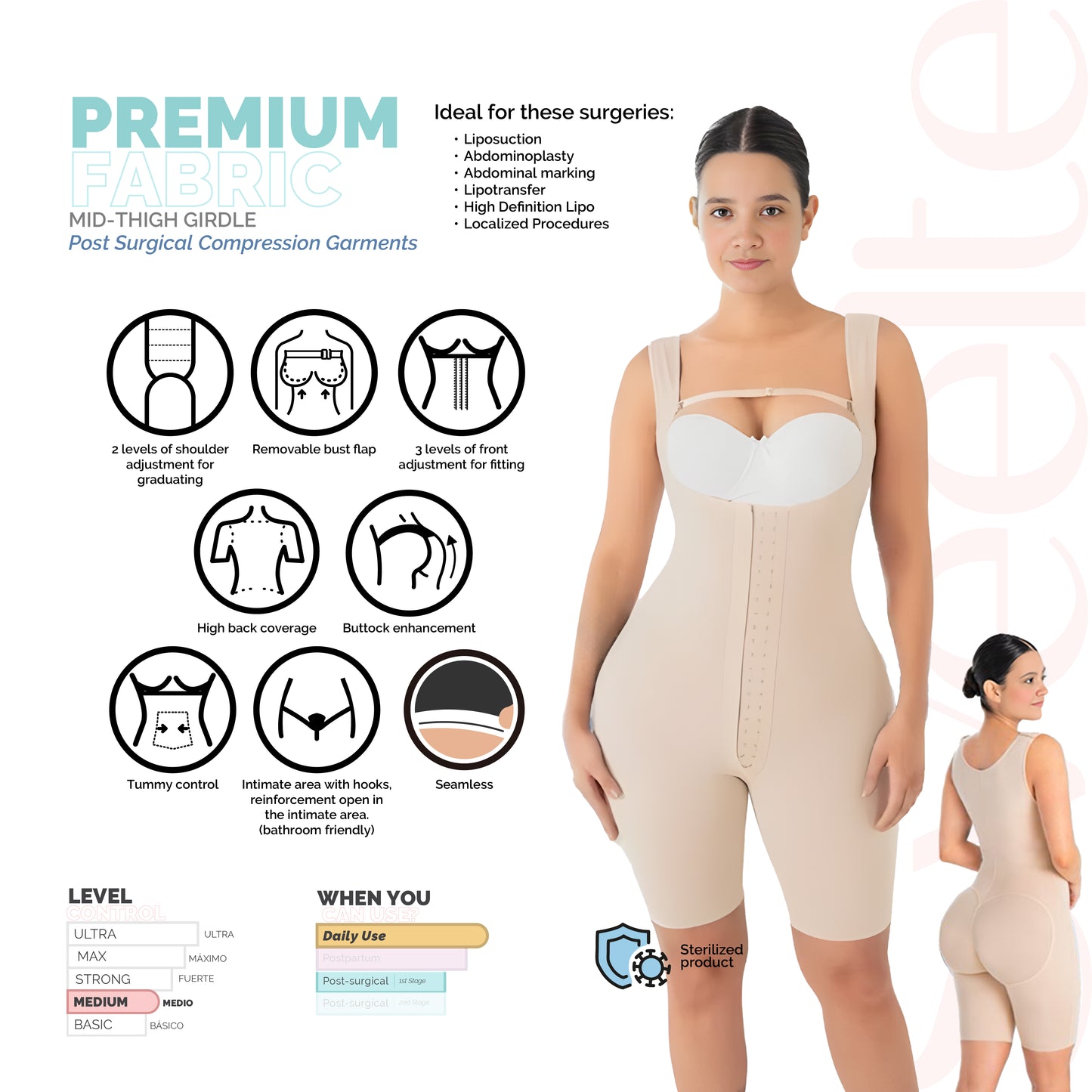 PREMIUM FABRIC MID-THIGH GIRDLE