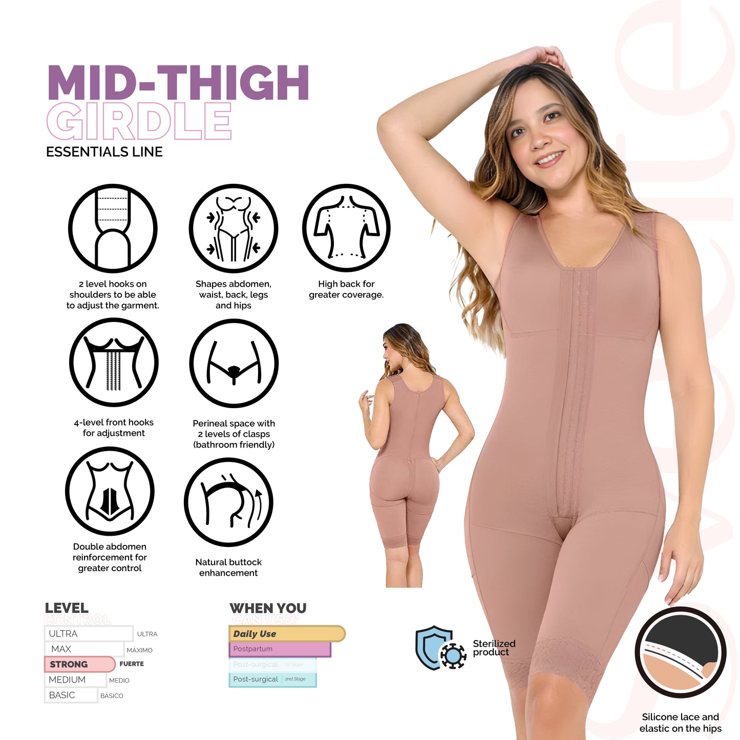 MID THIGH GIRDLE WITH BRA