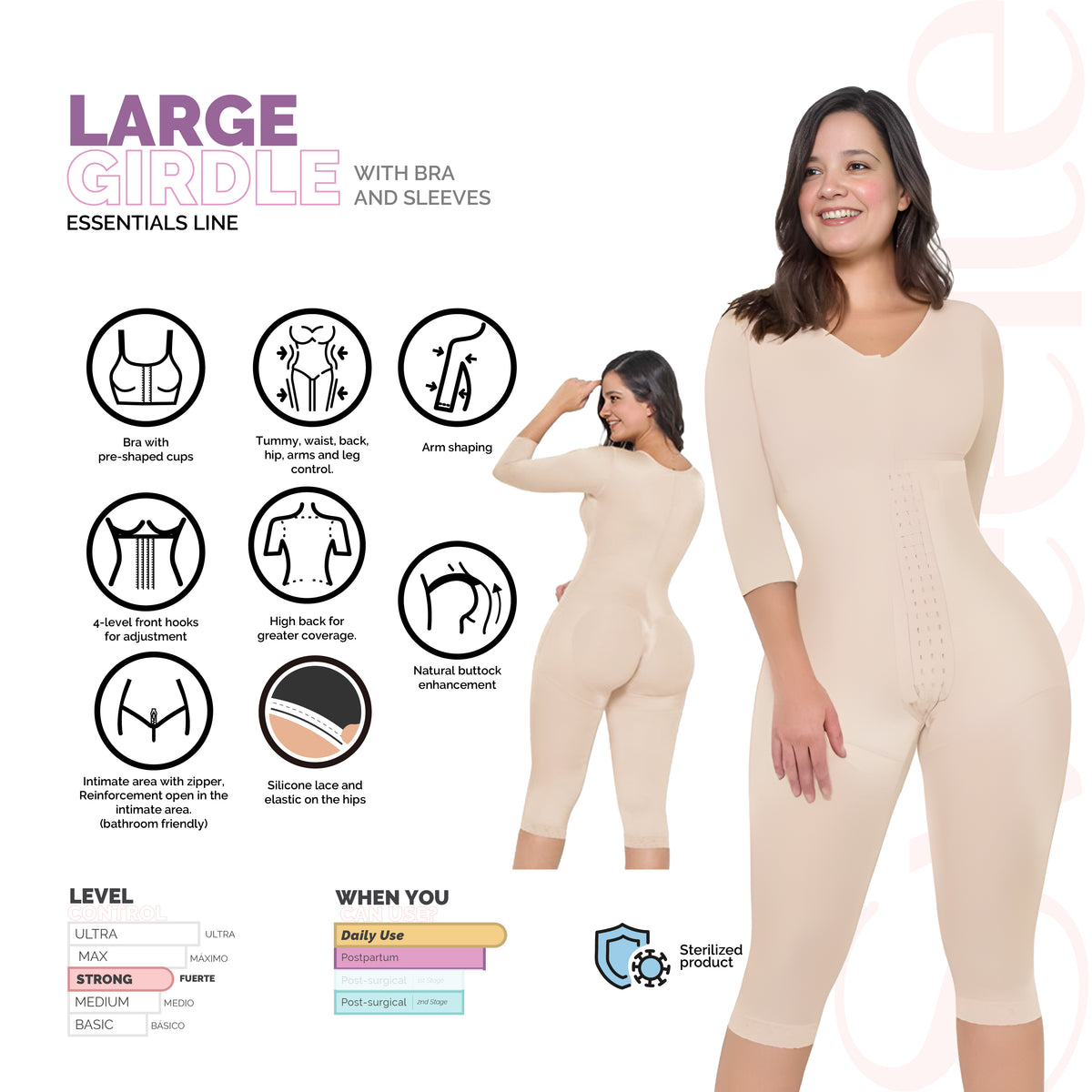 LARGE GIRDLE WITH BRA AND SLEEVES