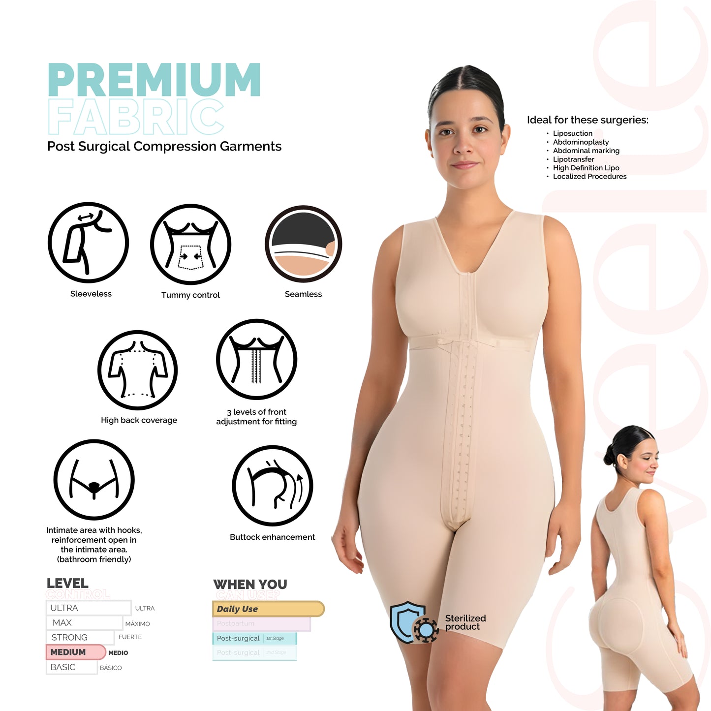 PREMIUM FABRIC MID-THIGH GIRDLE